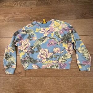 Polo Ralph Lauren Girls Floral French Terry Crewneck Sweatshirt L 12/14 Casual
